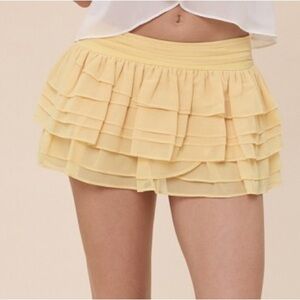 Layered Sheer Ruffle Mini Skort